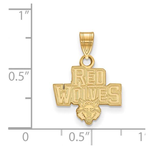10k Yellow Gold Arkansas State Small Pendant